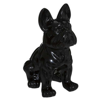 Statuette bulldog noir H. 22 cm