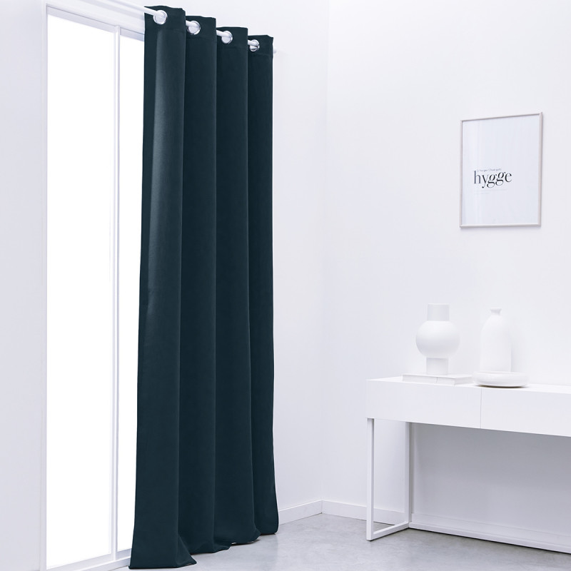 [356459] Rideau occultant bleu paon 140 x 240 cm