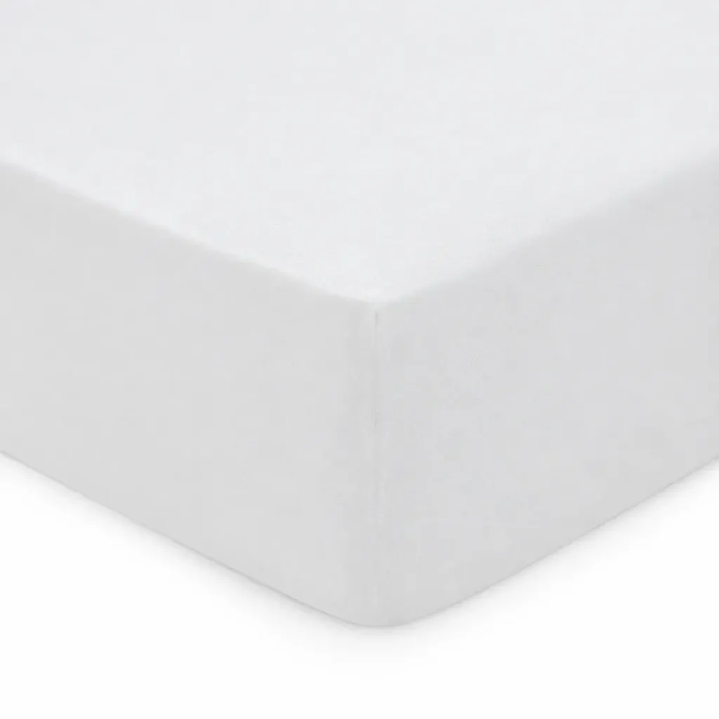 Drap housse 2 personnes 160 x 200 cm bonnet 30 cm coton blanc