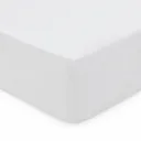 Drap housse 2 personnes 160 x 200 cm bonnet 30 cm coton blanc