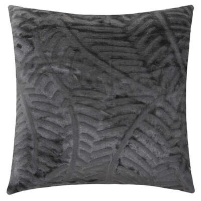 [172442L] Coussin en flanelle gris 40 x 40 cm