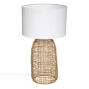 Lampe cylindrique rotin nature H. 56 cm