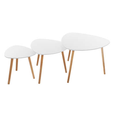 [157052A] Tables gigognes triangle blanc