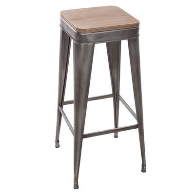 [156987A] Tabouret de bar industriel gris