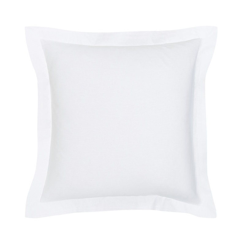 Taie d'oreiller 100 % coton craie 63 x 63 cm