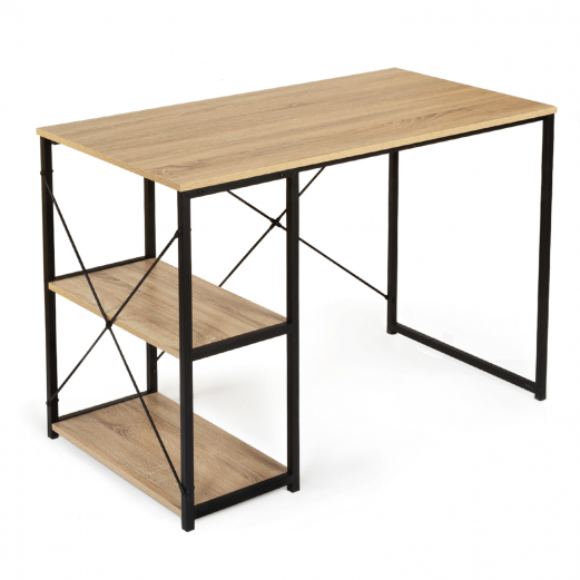 [13808] Bureau style industriel en métal et bois
