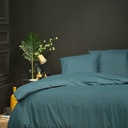 Parure de lit bleu paon 240 x 260 cm