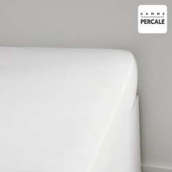 [351501] Drap housse en percale blanc