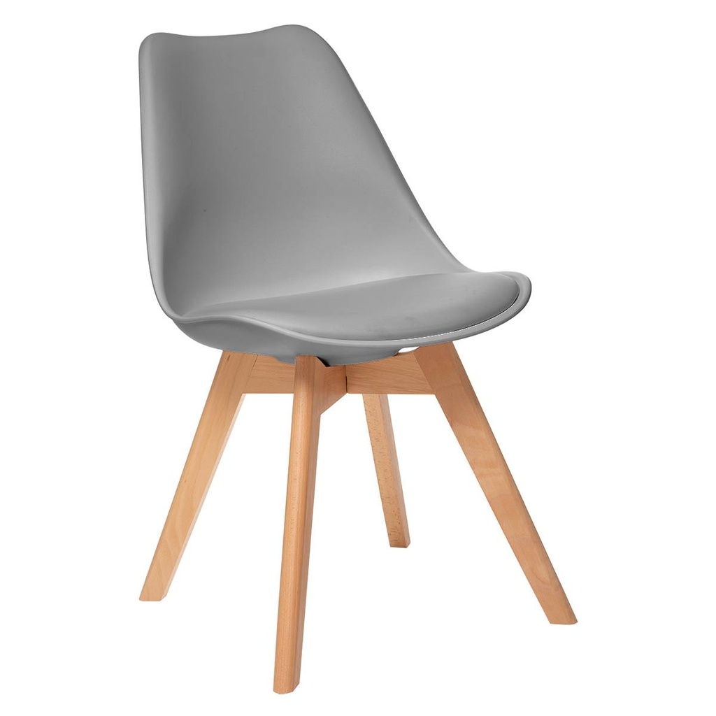 [157166C] Chaise scandinave gris clair