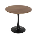 Table à manger Tulipe Ø 80 cm plateau noyer