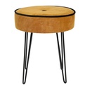 Tabouret velours ocre