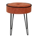 Tabouret velours terracotta