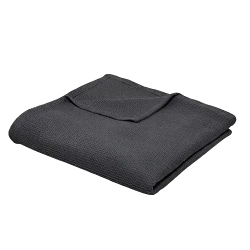 [358953] Plaid nid d'abeille gris acier 150 x 200 cm