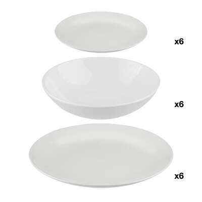[154520A] Service vaisselle 18 pièces blanc