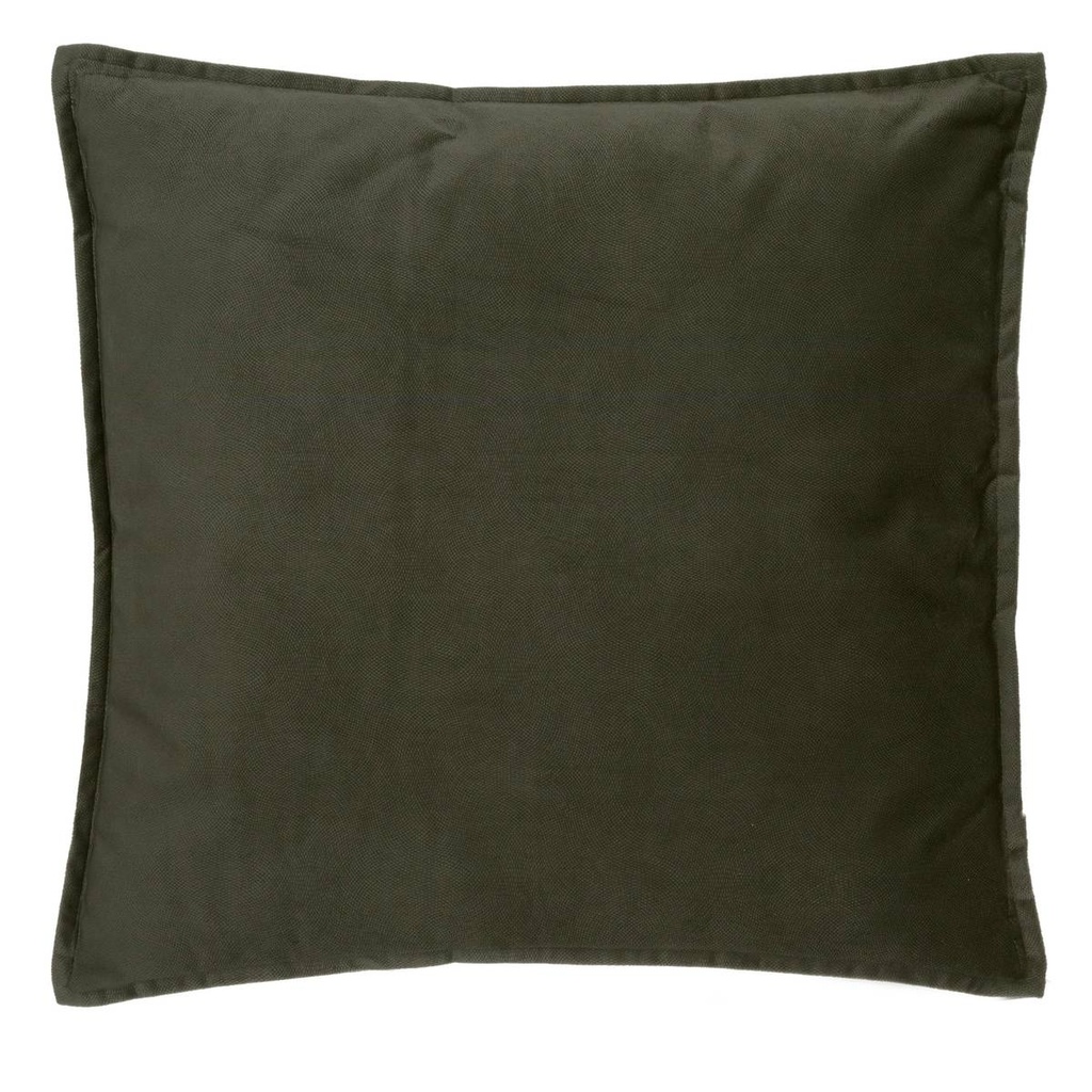 [146200K] Coussin velours kaki 45 x 45 cm