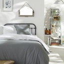 Parure de lit gris foncé et blanc 220 x 240 cm