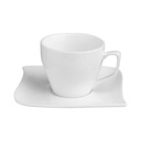 Tasse à café avec sa soucoupe en porcelaine