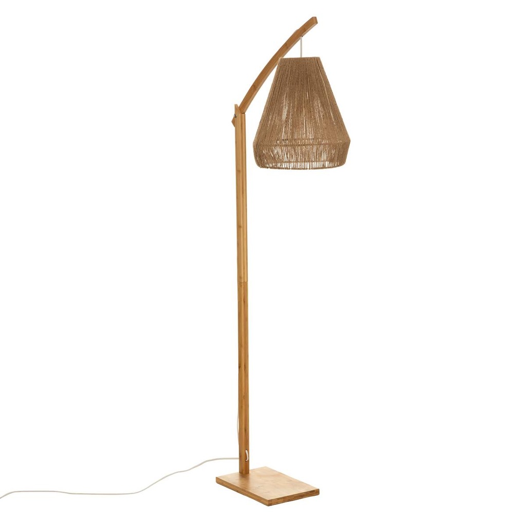 [182411] Lampadaire arc en bambou naturel