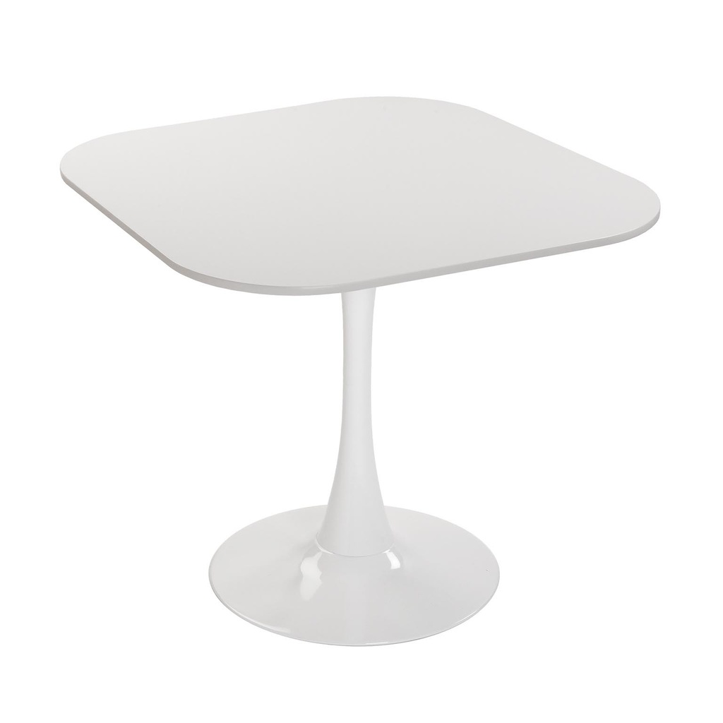[22020085] Table à manger blanche 80 x 80 cm blanc