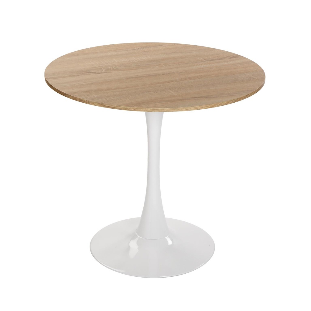 [22020083] Table à manger tulipe Ø 80 cm chêne clair
