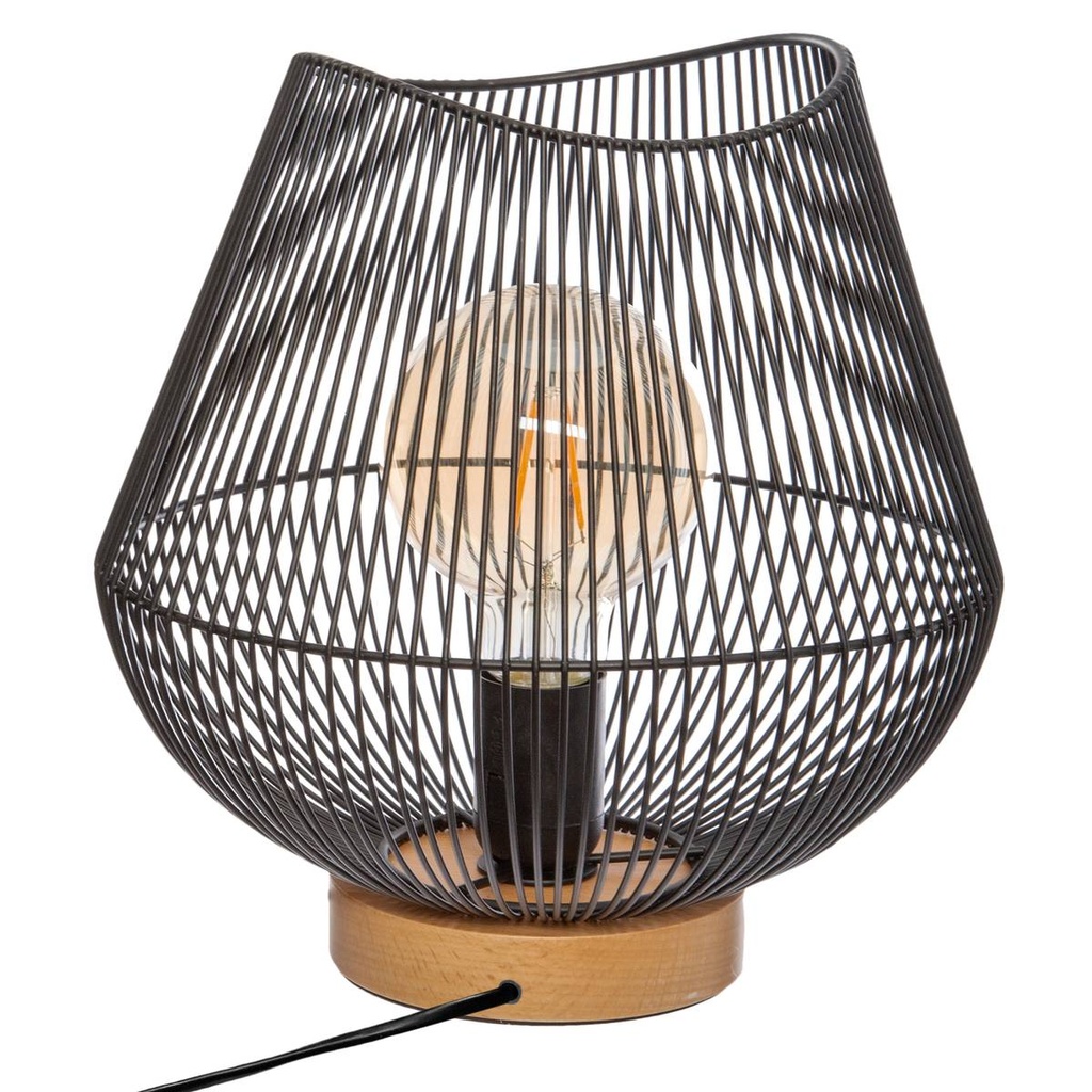 [168213] Lampe à poser métal filaire noir