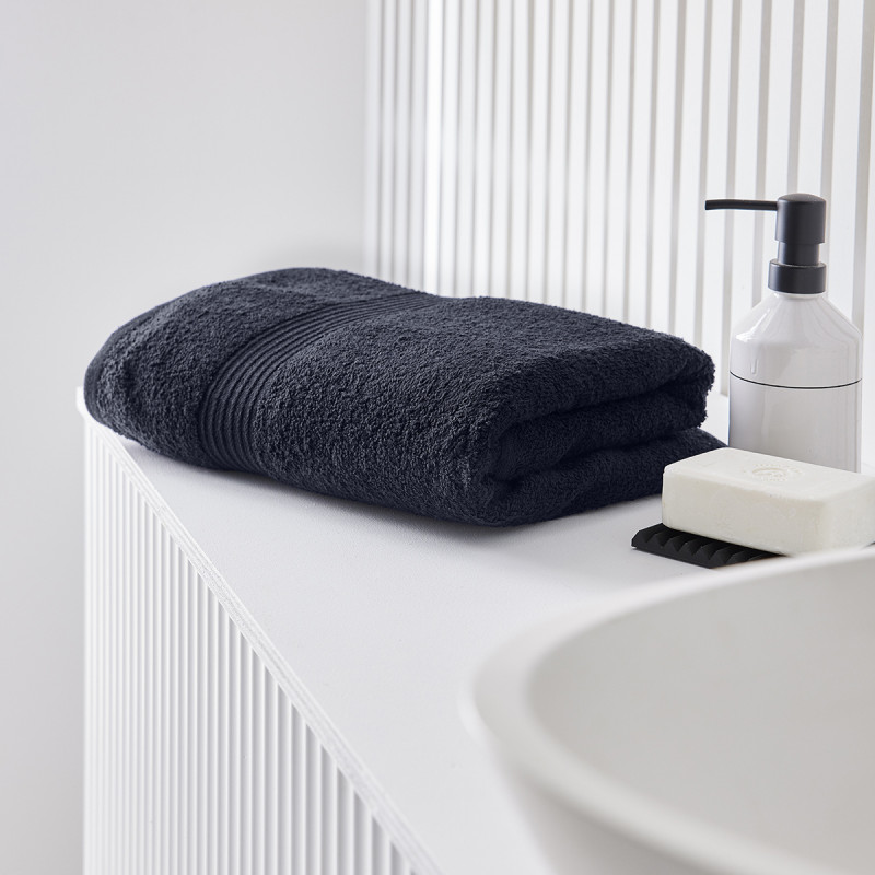 Drap de bain coton bleu marine 70 x 130 cm