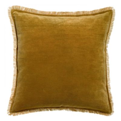 Coussin en velours safran