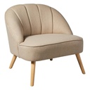 Fauteuil velours beige