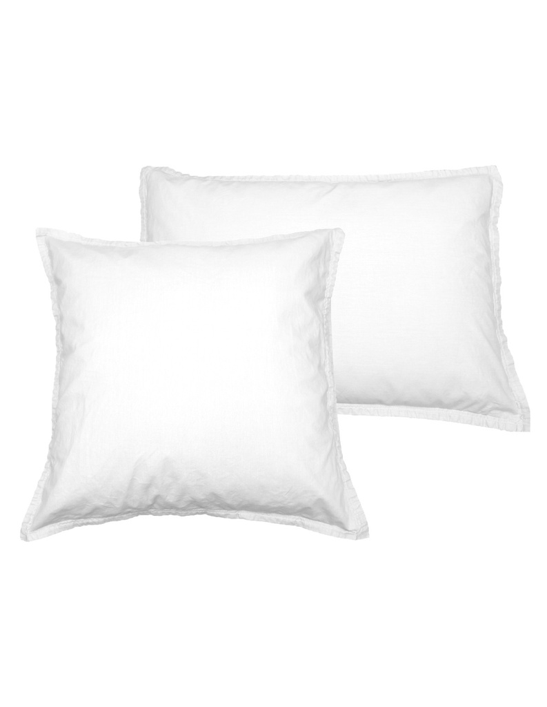 [SP028561-2.04] Lot de 2 taies d'oreiller blanches 65 x 65 cm