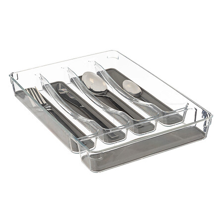 Ménagère 24 pièces inox avec rack
