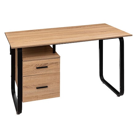 Bureau avec caisson métal et bois L.120cm