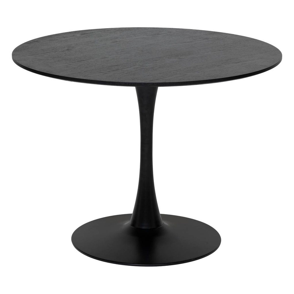 [184932A] Table à manger Ø 100 cm chêne noir