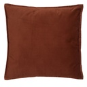 Coussin velours terracotta 45 x 45 cm