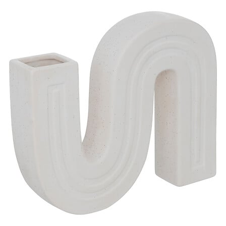 Vase design H. 20 cm céramique blanc