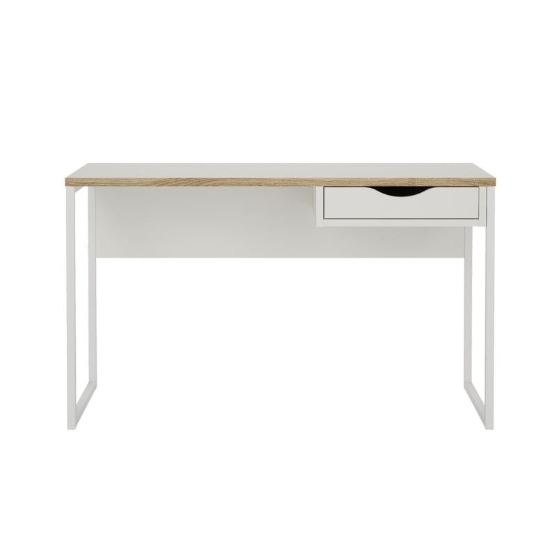 Bureau blanc en bois et métal L. 130 cm