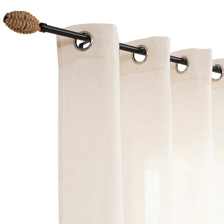 Tringle ajustable 210-380 cm noir embouts corde