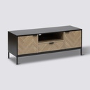 Meuble TV 120 cm noir et bois