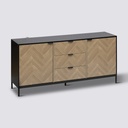 Buffet 160 cm noir et bois