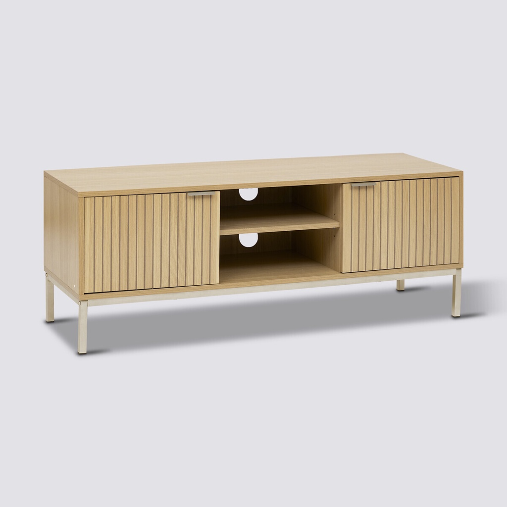 [193588] Meuble TV bois clair L. 120 cm