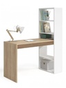 Bureau réversible blanc et chêne L. 120 cm
