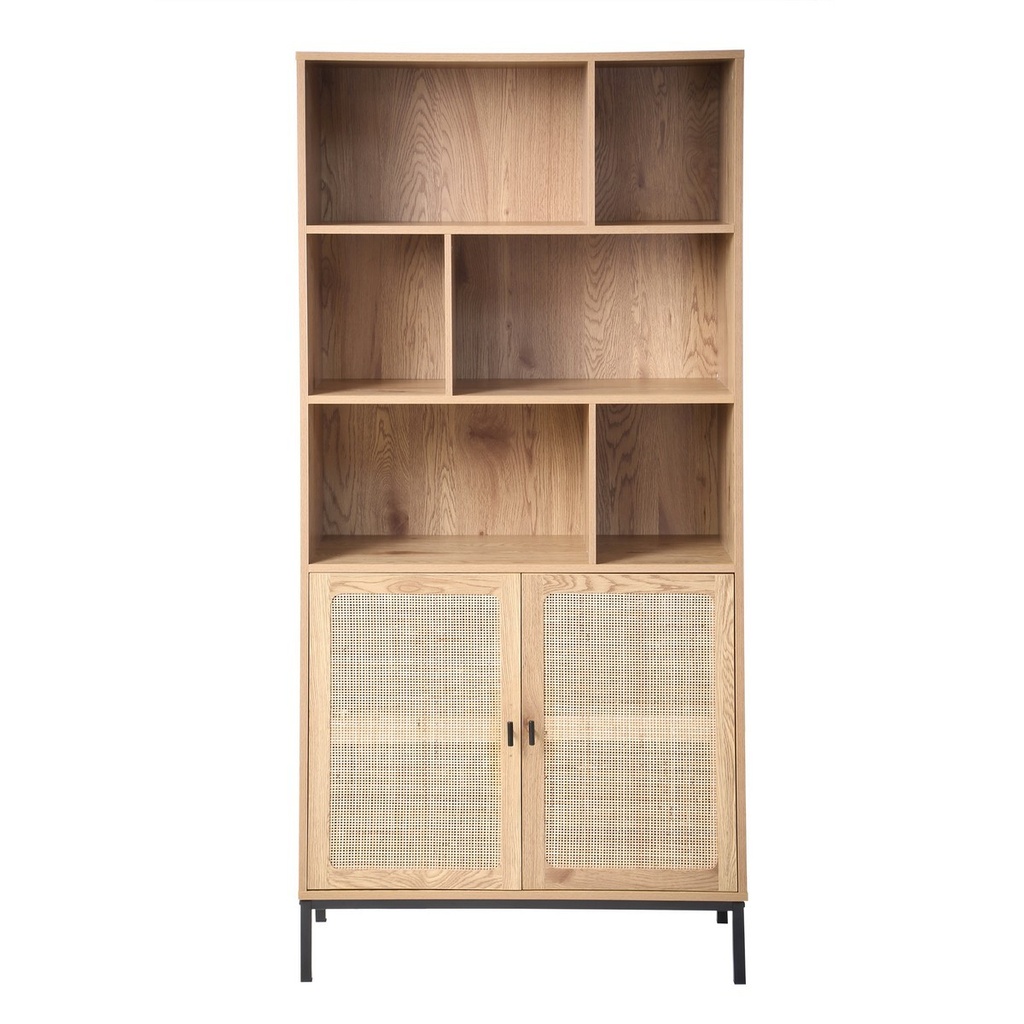 [13480133] Bibliothèque en rotin H. 175 cm