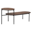 Table basse 2 plateaux effet noyer