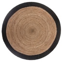 Tapis rond jute bordure noire Ø 120 cm