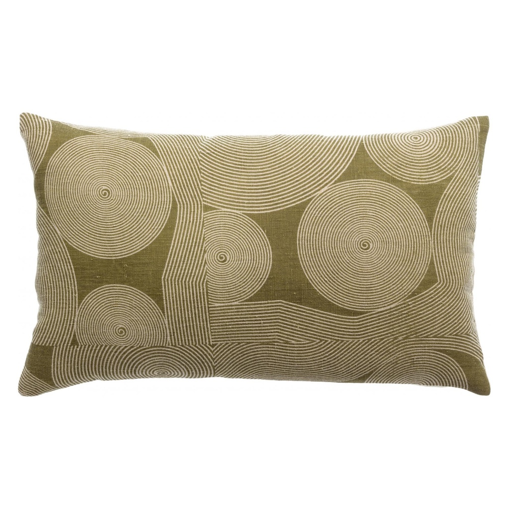 [1999019000] Coussin imprimé lin naturel 30 x 50 cm