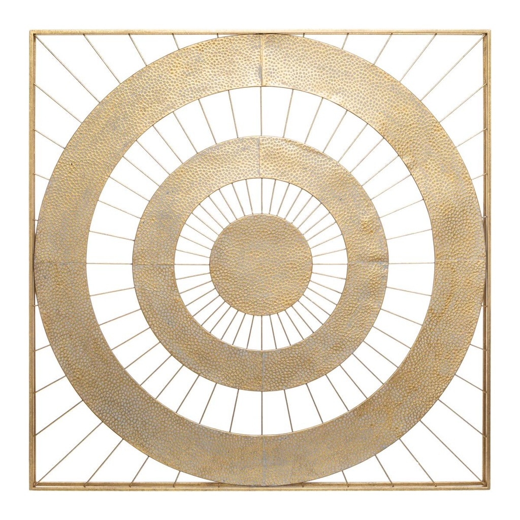 Déco murale métal doré 90 x 90 cm