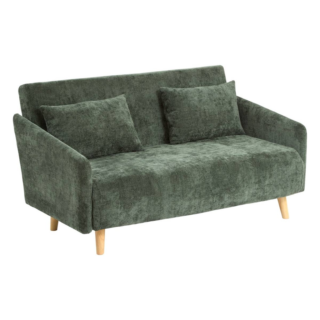 [223606B] Canapé clic clac 2 places chenille vert cèdre