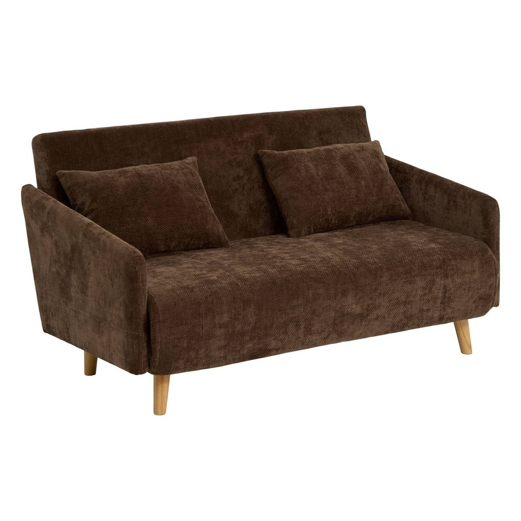[223606C] Canapé clic clac 2 places chenille chocolat
