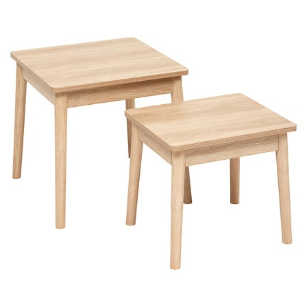 Lot de 2 tables basses gigognes bois clair
