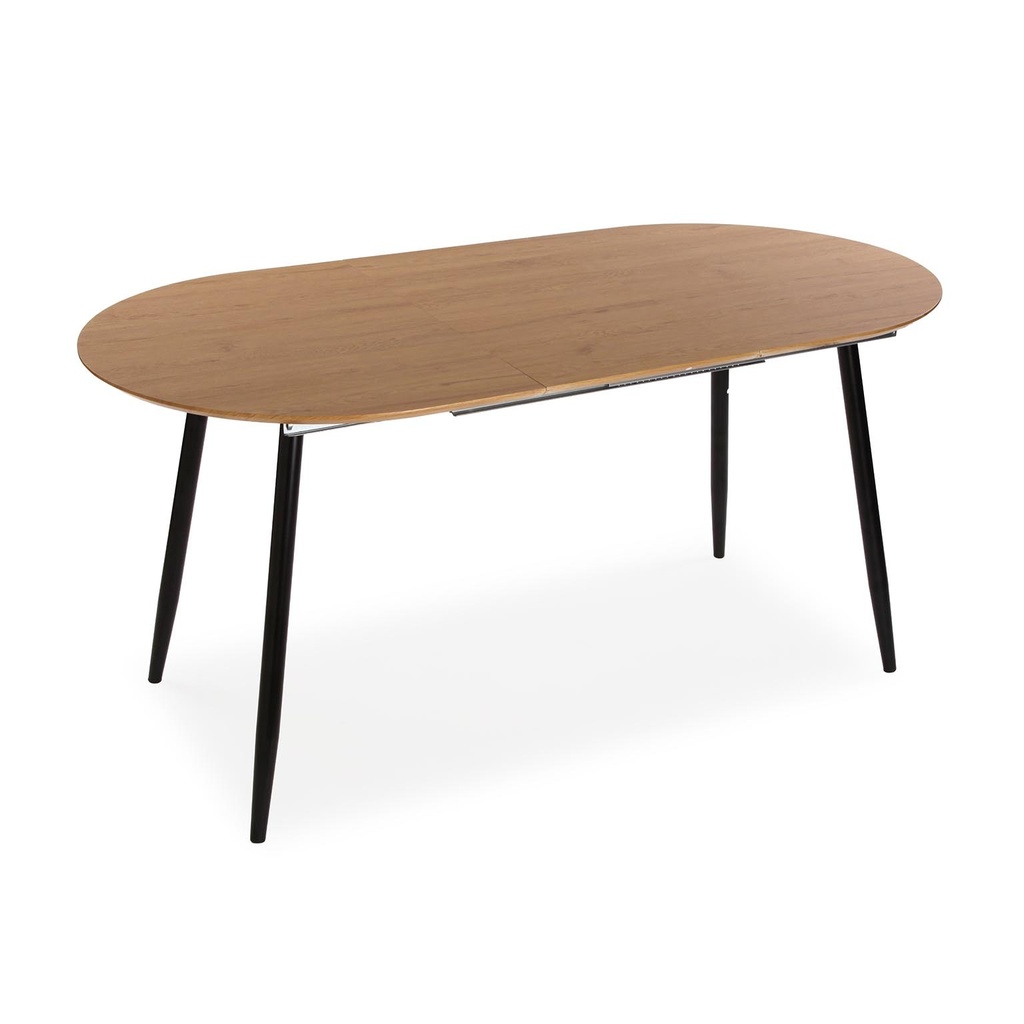 [22710037] Table à manger extensible 120 à 160 cm pieds noirs