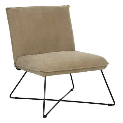 Fauteuil en velours taupe